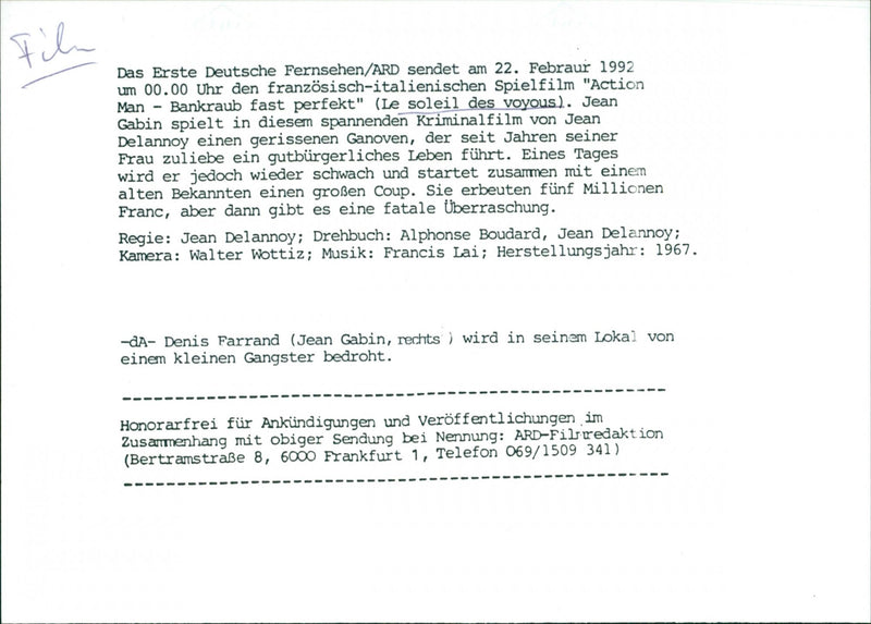 Le soleil des voyous 1967 - Vintage Photograph