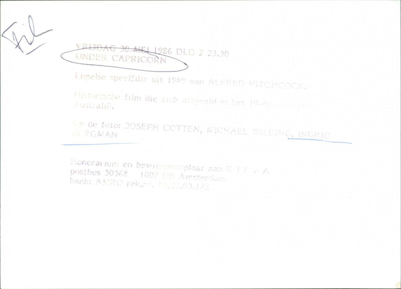 Joseph Cotten, Michael Wilding and Ingrid Bergman - Vintage Photograph