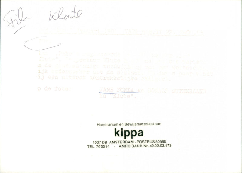 Klute - Vintage Photograph