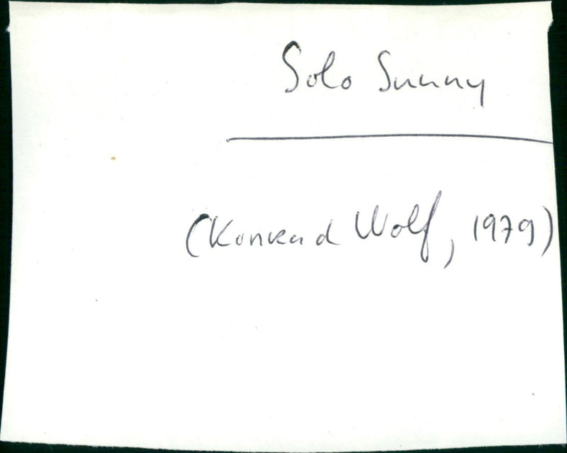 Solo Sunny 1979 - Vintage Photograph