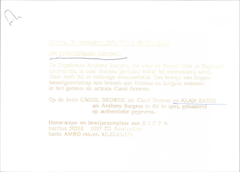 Carol Browne and Alan Bates - Vintage Photograph