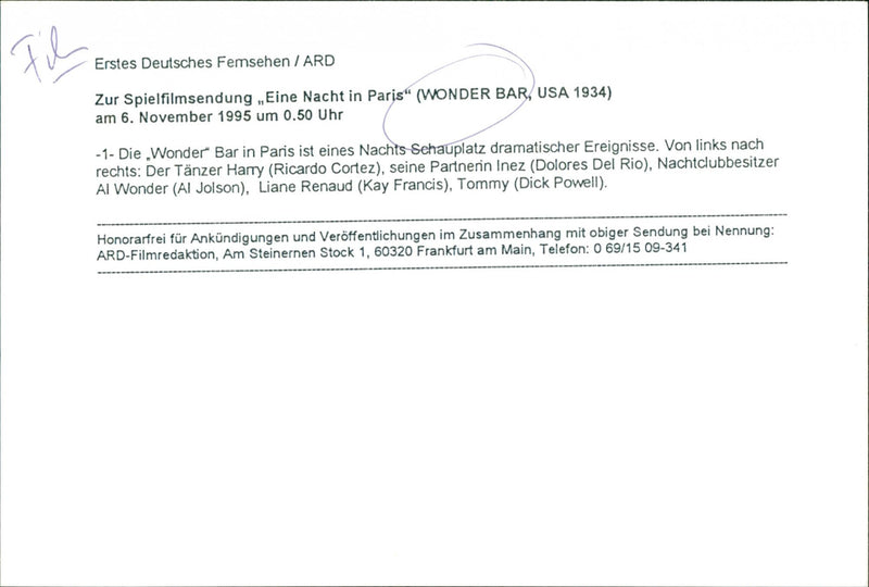 Wonder Bar 1934 - Vintage Photograph