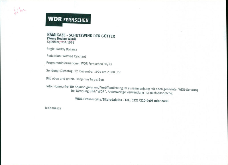 Ben - Some Divine Wind - Vintage Photograph