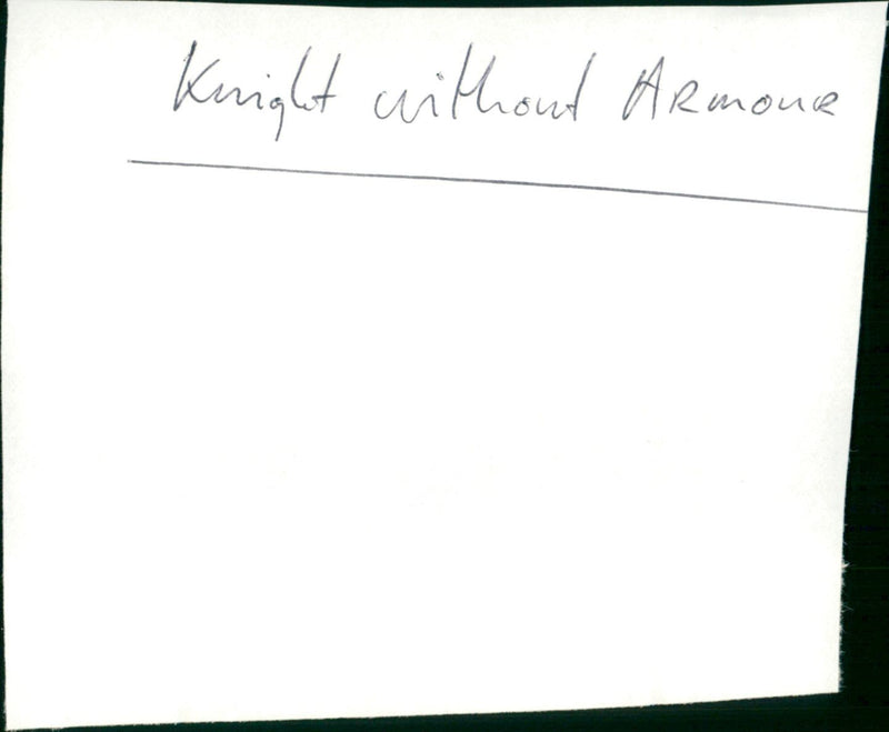 Knight Without Armour - Vintage Photograph