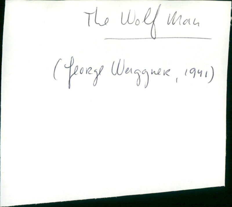 The Wolf Man - Vintage Photograph