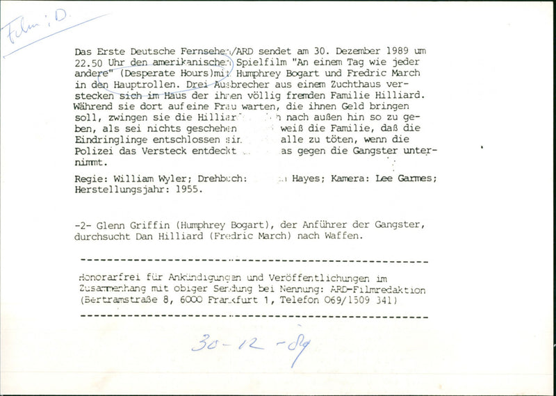 Humphrey Bogart and Fredrich March - Vintage Photograph