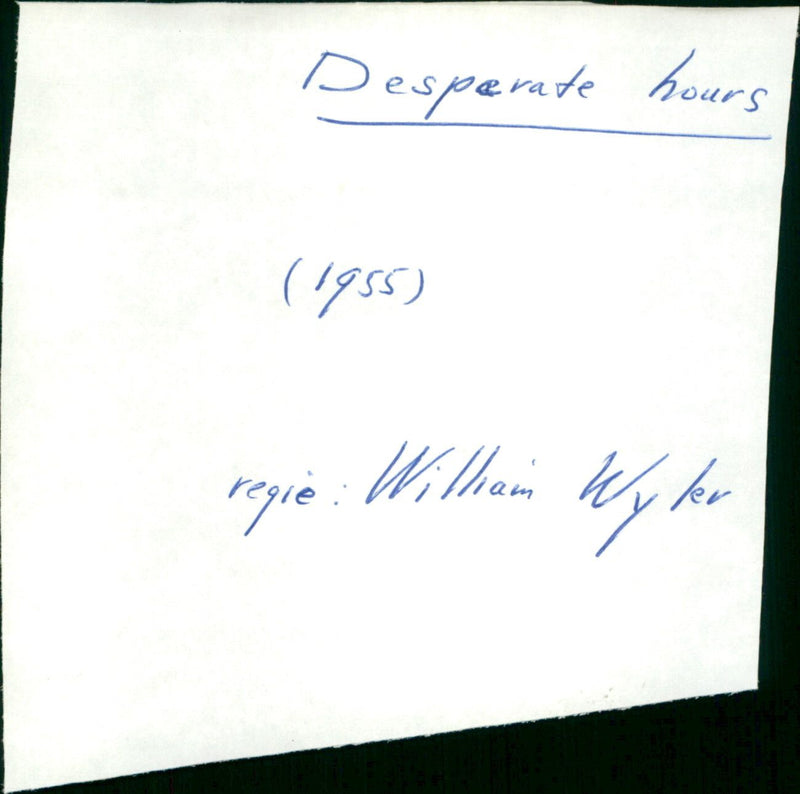 Desperate Hours - Vintage Photograph