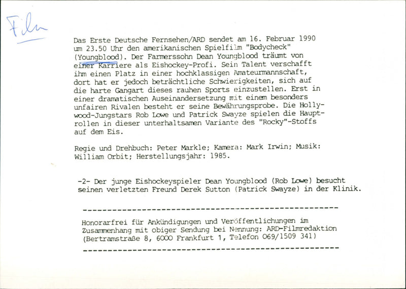 Rob Lowe and Patrick Swayze - Vintage Photograph