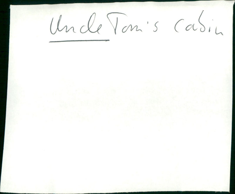 Uncle Tom's Cabin - Vintage Photograph