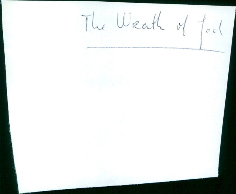 The Wrath of God - Vintage Photograph