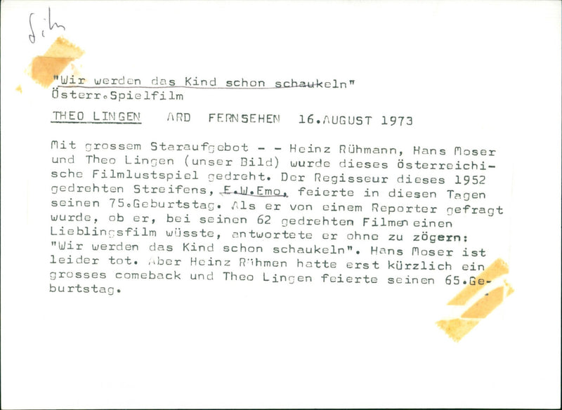 Theo Lingen - Vintage Photograph