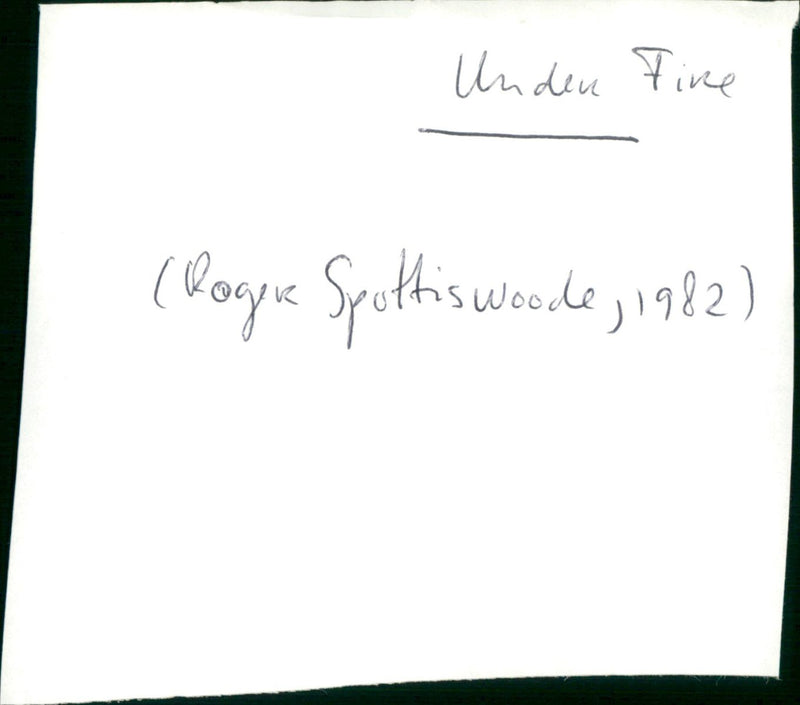 Under Fire - Vintage Photograph