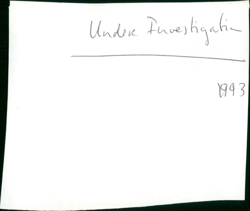 Under Investigation - Vintage Photograph