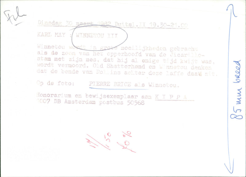 Winnetou: The Last Shot (Winnetou - 3. Teil 1965) - Vintage Photograph