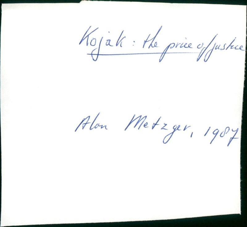 Kojak: The Price of Justice - Vintage Photograph