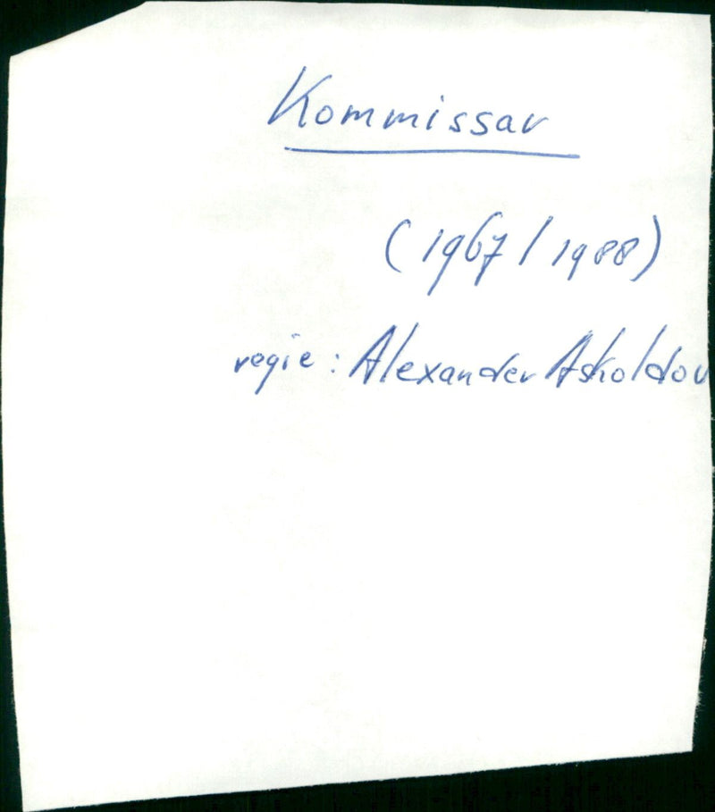 Komissar - Vintage Photograph