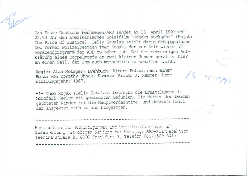 Kojak: The Price of Justice - Vintage Photograph