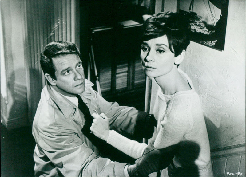Richard Crenna and Audrey Hepburn - Wait Until Dark - Vintage Photograph
