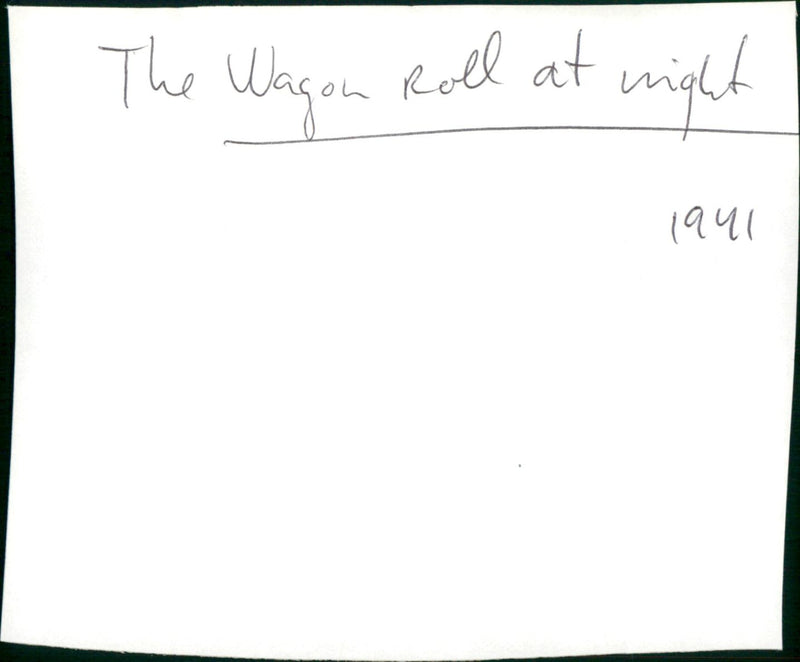 The Wagons Roll at Night - Vintage Photograph