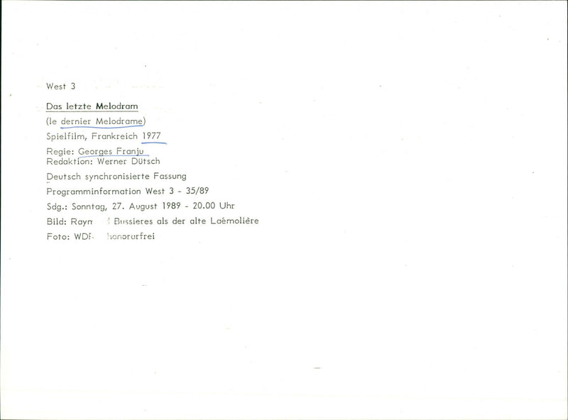 Raymond Bussieres - Le dernier Melodrame - Vintage Photograph