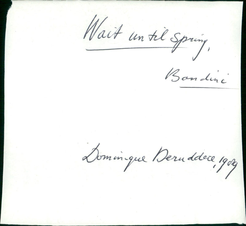 Wait Until Spring, Bandini - Vintage Photograph