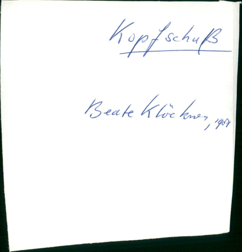 Kopfschuß - Vintage Photograph