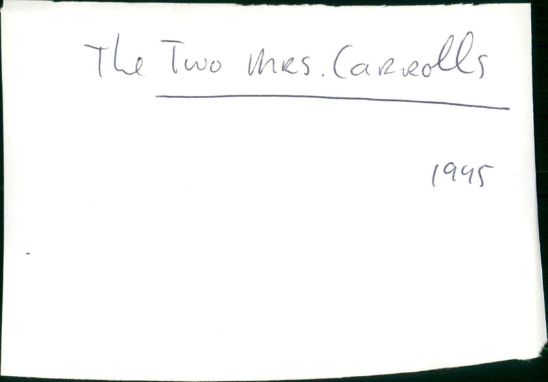 The Two Mrs. Carrolls 1945 - Vintage Photograph