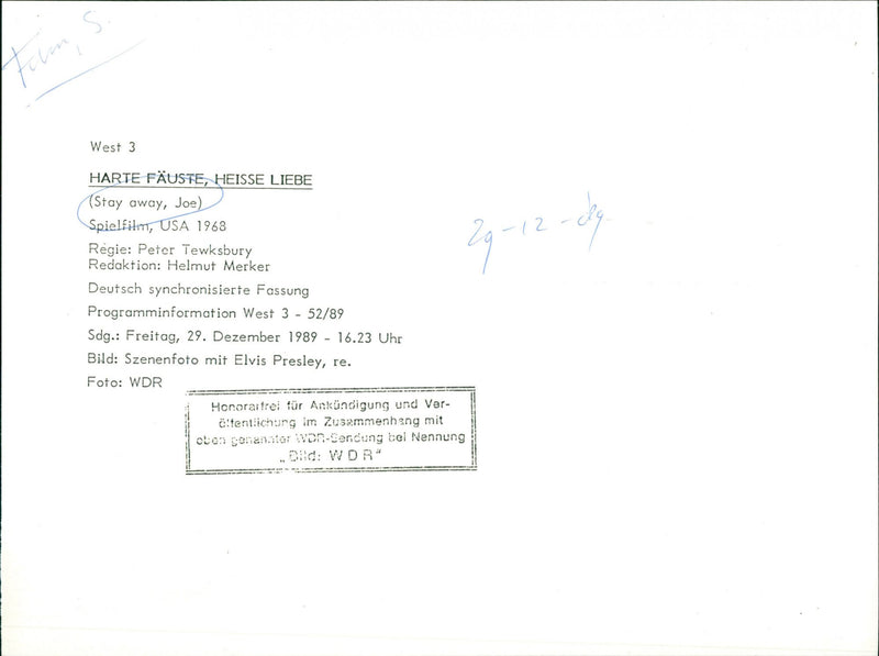 Stay Away, Joe - Vintage Photograph