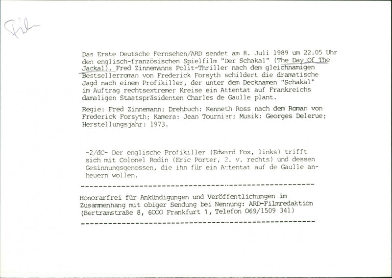 The Day of the Jackal - Vintage Photograph