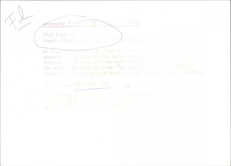 Edward Fox - Vintage Photograph