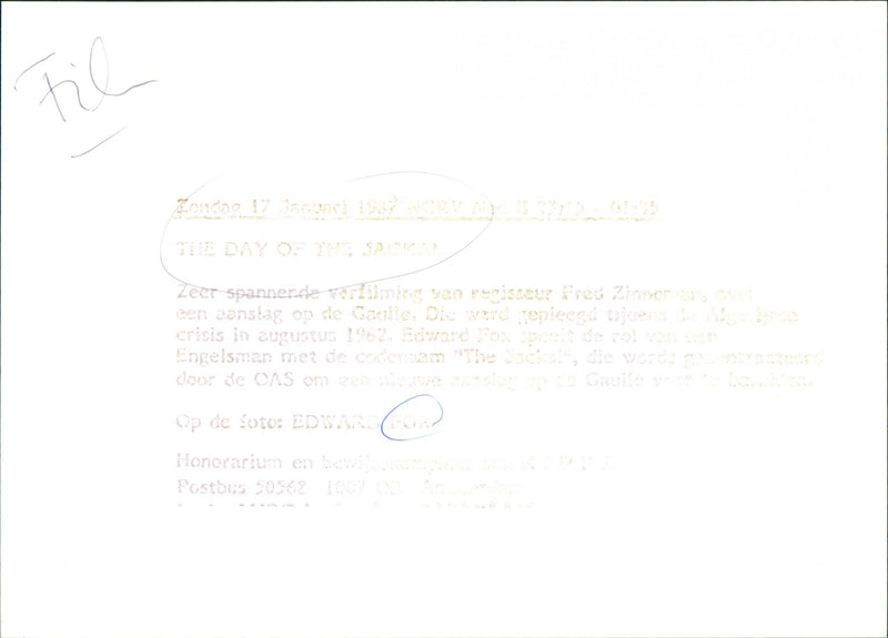 Edward Fox - Vintage Photograph