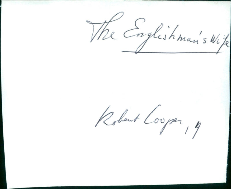 The Englishman's Wife - Vintage Photograph