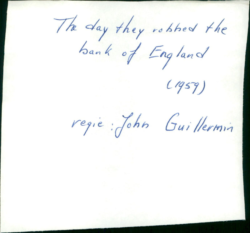 The Day They Robbed the Bank of England - Vintage Photograph