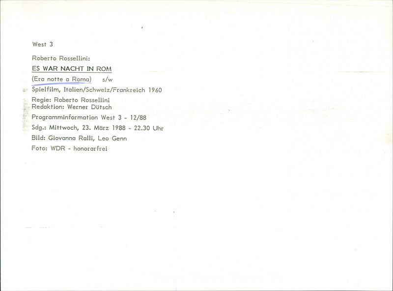 Era notte a Roma - Vintage Photograph