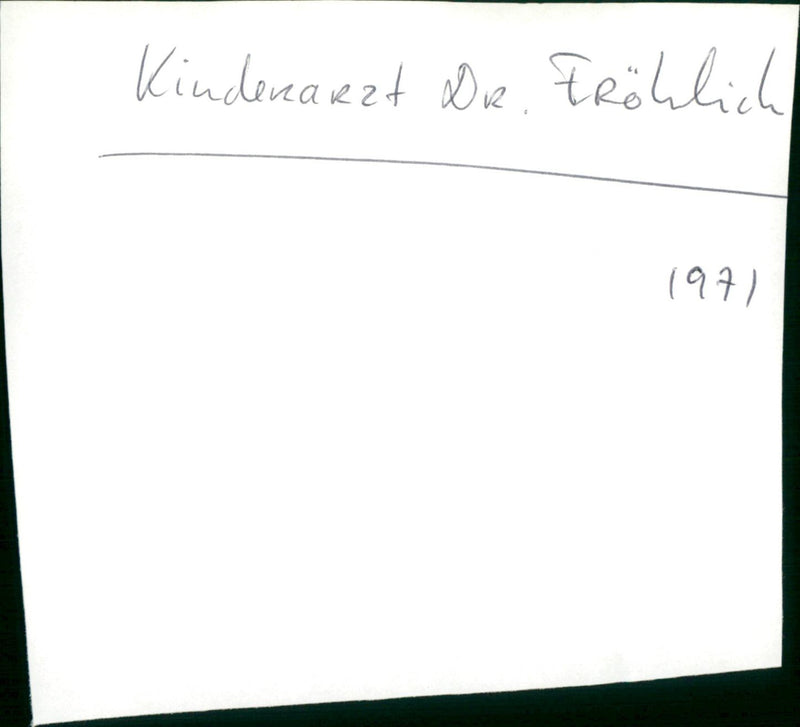 Kinderarzt Dr. Fröhlich - Vintage Photograph