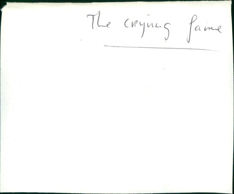 The Crying Game - Vintage Photograph