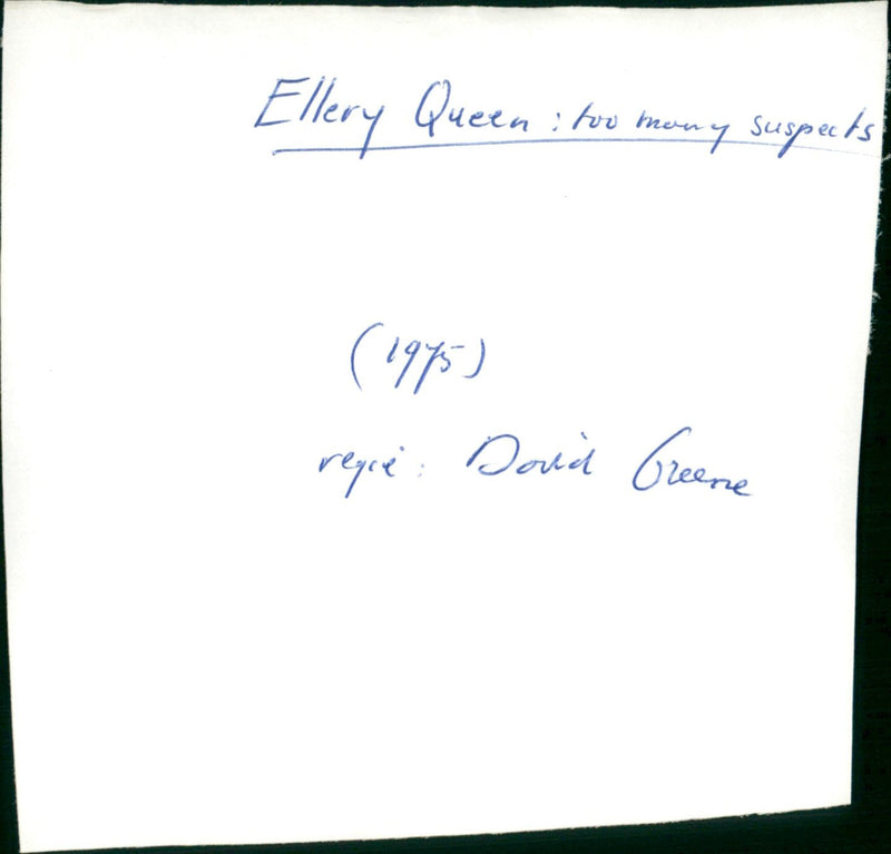 "Ellery Queen" Too Many Suspects - Vintage Photograph