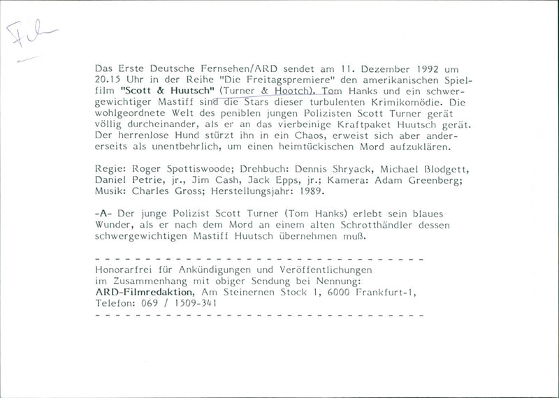 Turner & Hooch - Vintage Photograph