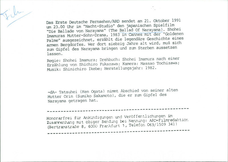 The Ballad of Narayama - Vintage Photograph