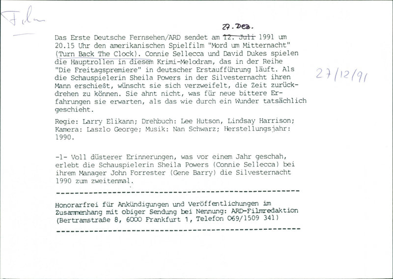 Gene Barry and Connie Sellecca - Vintage Photograph