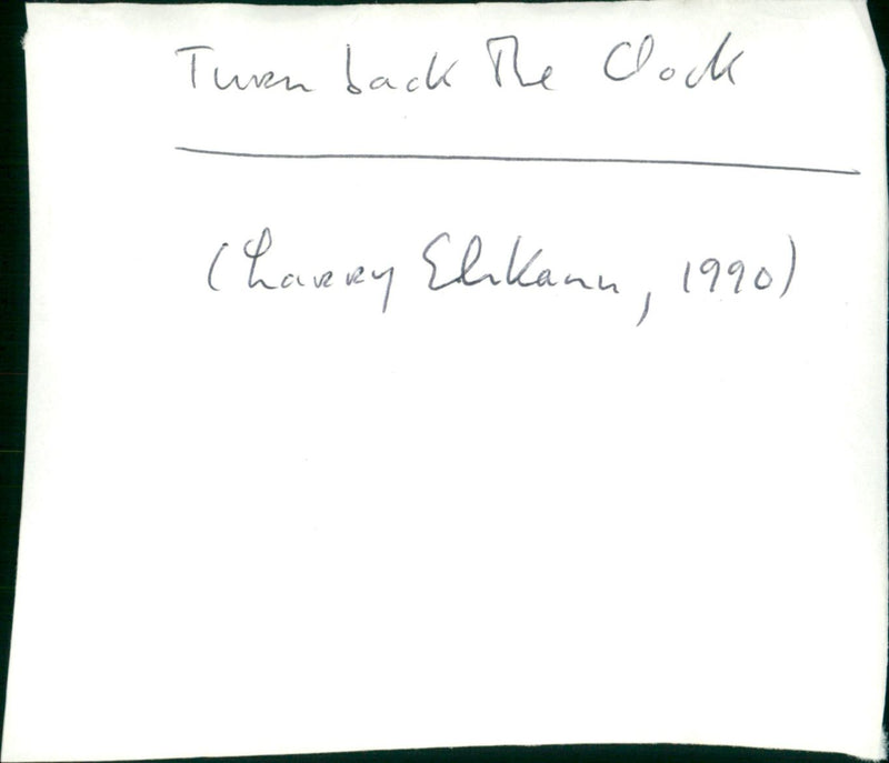 Turn Back the Clock - Vintage Photograph