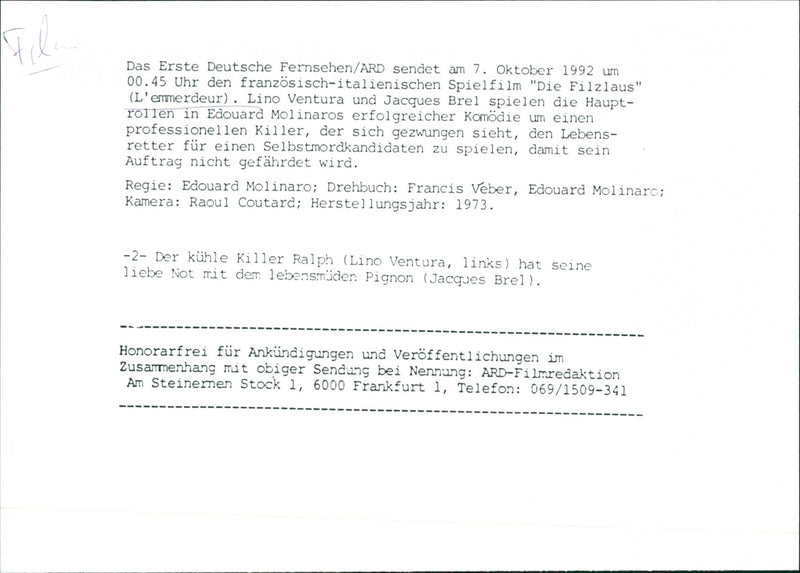 Die Filzlaus (L'Emmerdeur) - Vintage Photograph