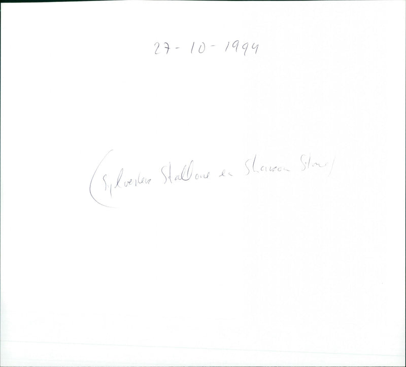 Sylvester Stallone and Sharon Stone - Vintage Photograph