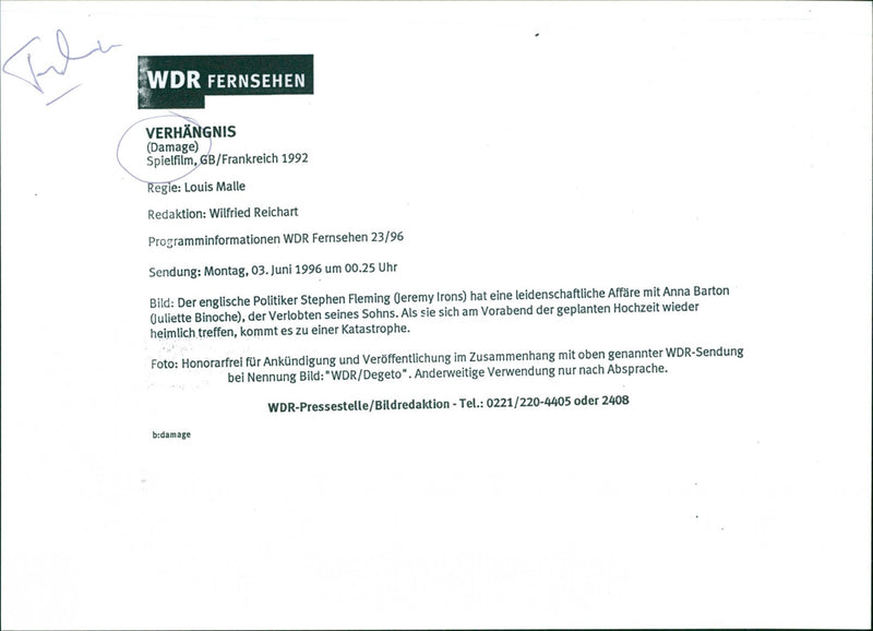 Jeremy Irons and Juliette Binoche - Vintage Photograph