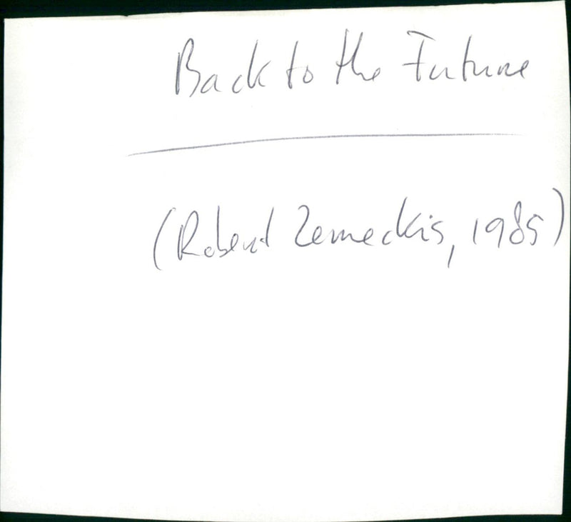 Back to the Future - Vintage Photograph