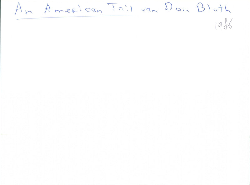 An American Tail - Vintage Photograph