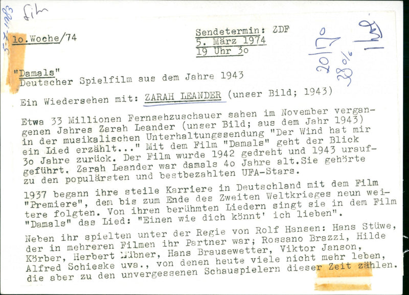 Zarah Leander - Vintage Photograph