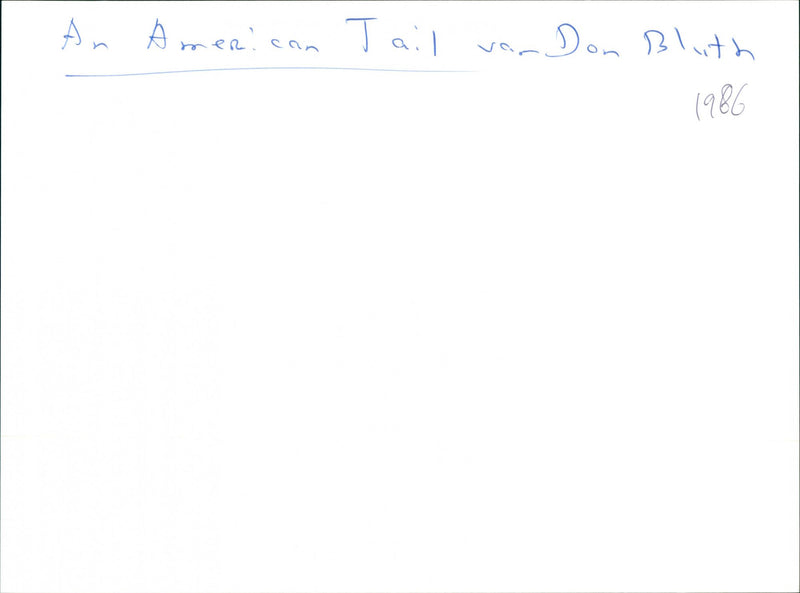 An American Tail - Vintage Photograph