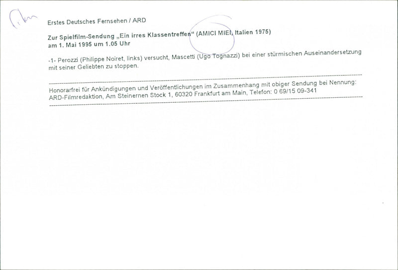 Philippe Noiret and Ugo Tognazzi - Amici Miei - Vintage Photograph