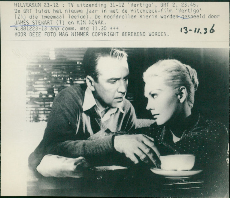 James Stewart and Kim Novak - Vintage Photograph